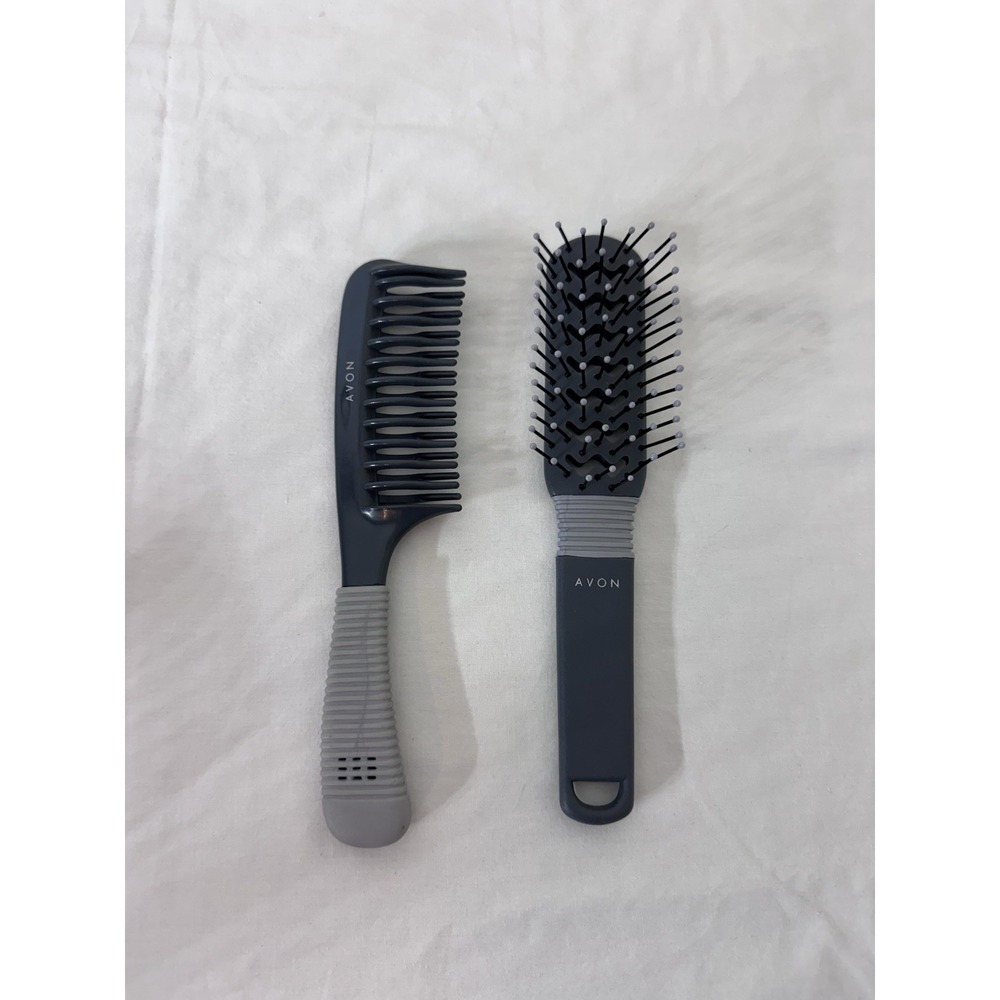 Vintage 1997 Avon Techniques Styling Tool Vent Hair Brush & Comb 8.5" Gray